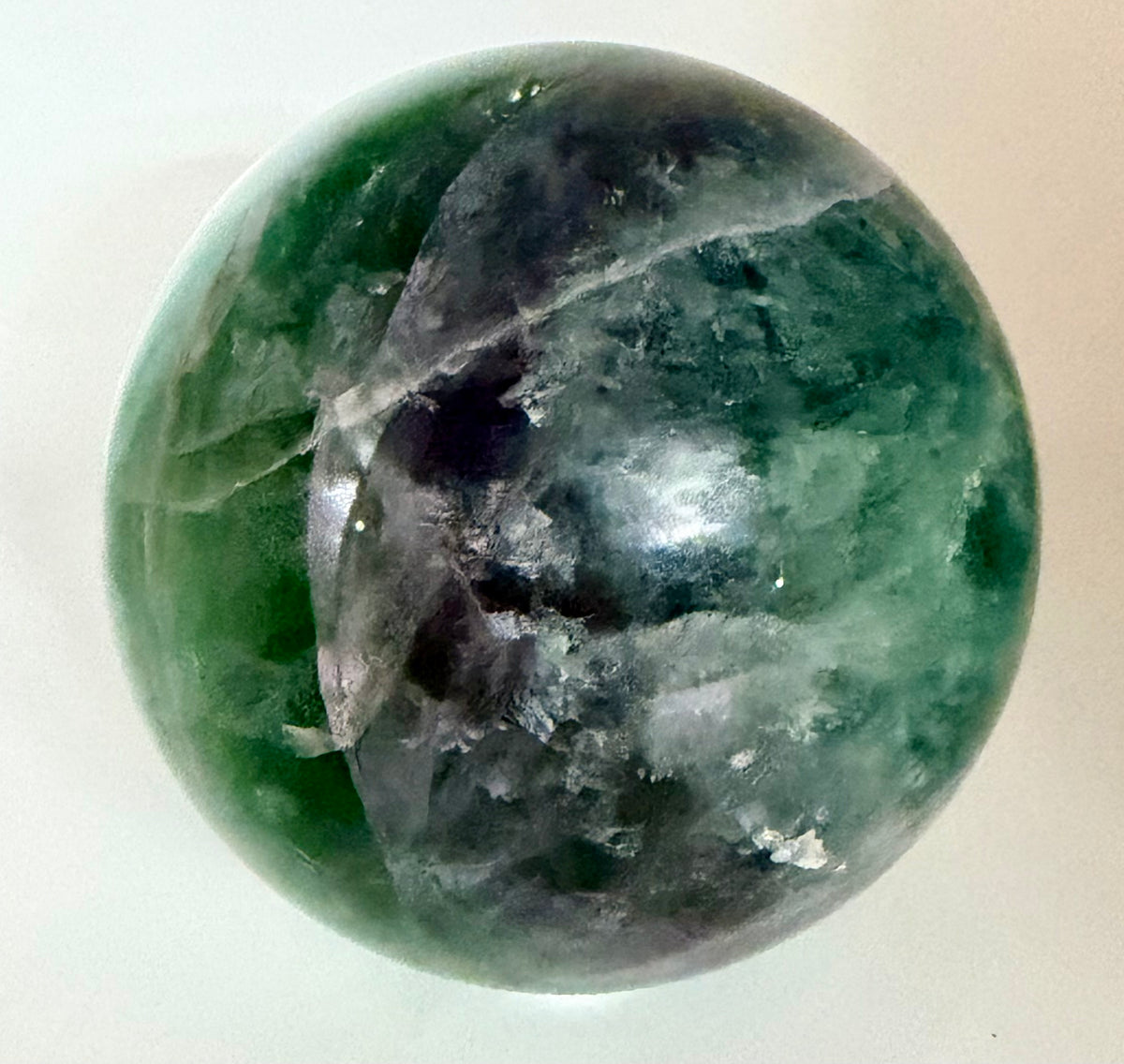 Emerald Reverie | All Natural Green & Purple Fluorite Sphere