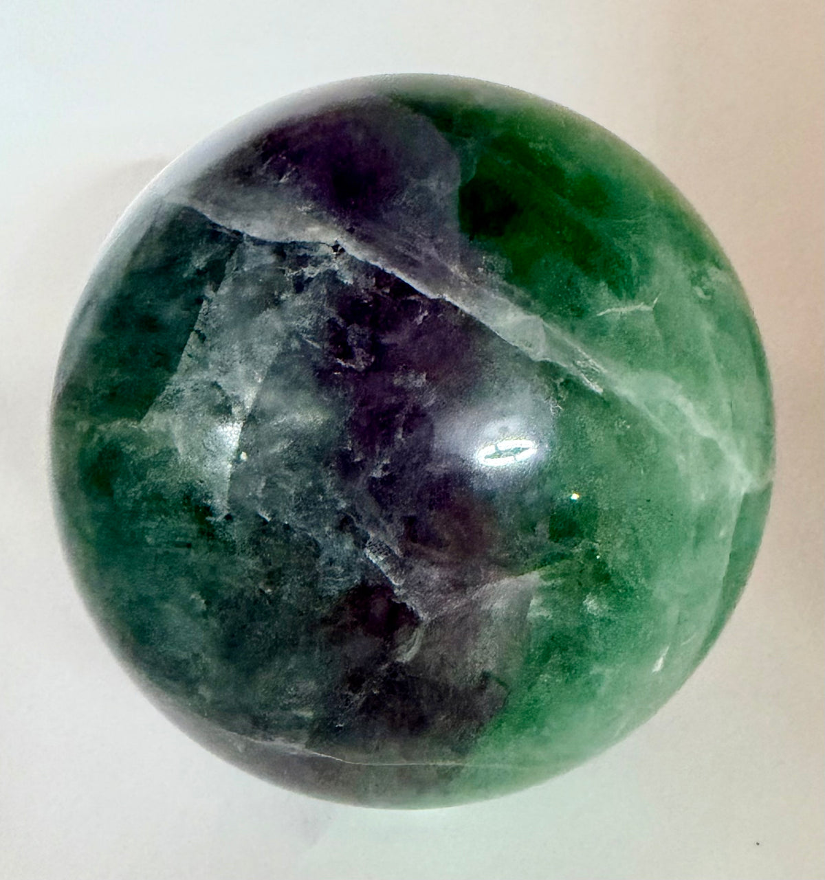 Emerald Reverie | All Natural Green & Purple Fluorite Sphere