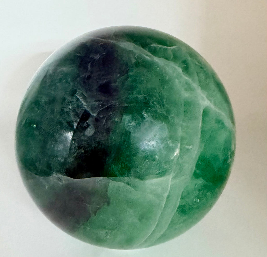 Emerald Reverie | All Natural Green & Purple Fluorite Sphere