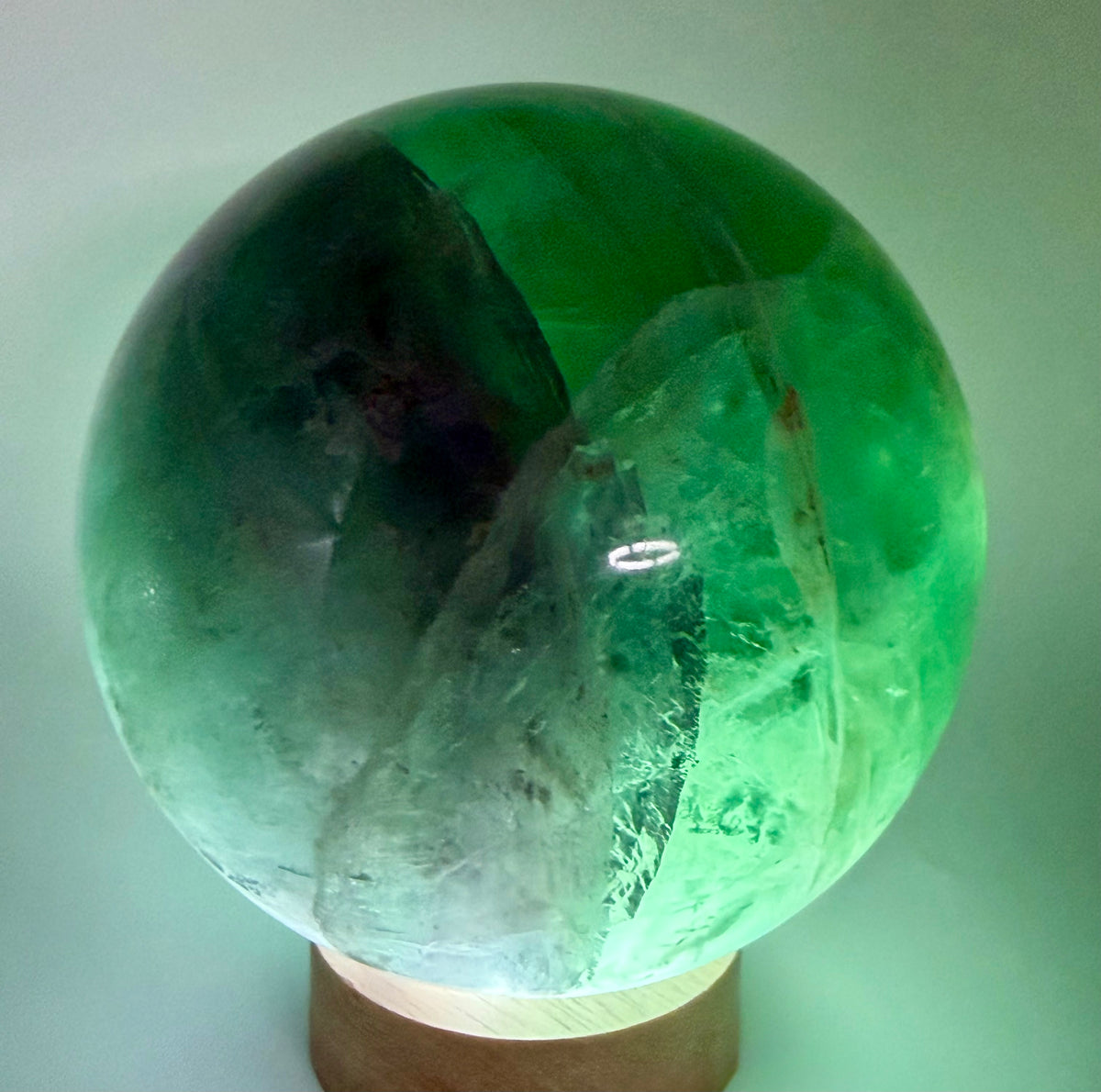 Emerald Reverie | All Natural Green & Purple Fluorite Sphere