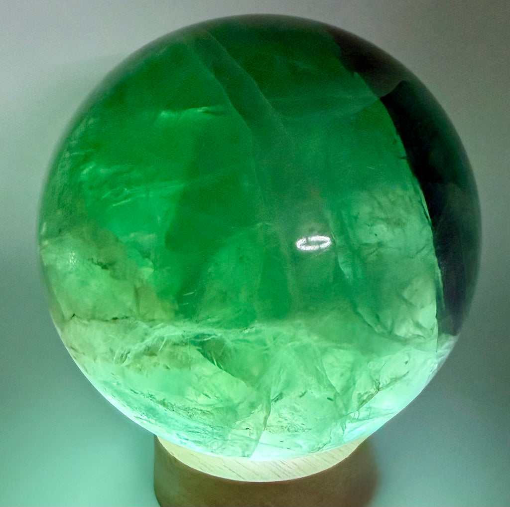 Emerald Reverie | All Natural Green & Purple Fluorite Sphere