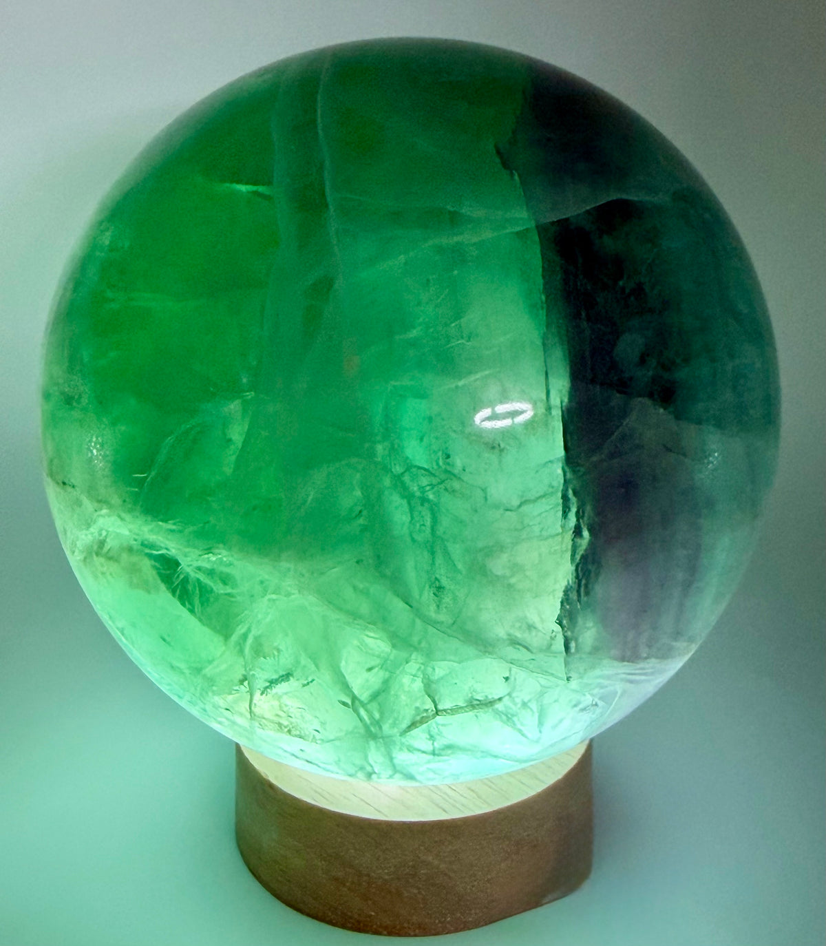 Emerald Reverie | All Natural Green & Purple Fluorite Sphere
