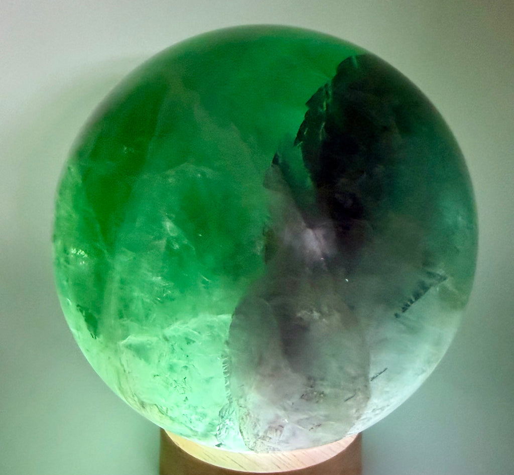 Emerald Reverie | All Natural Green & Purple Fluorite Sphere