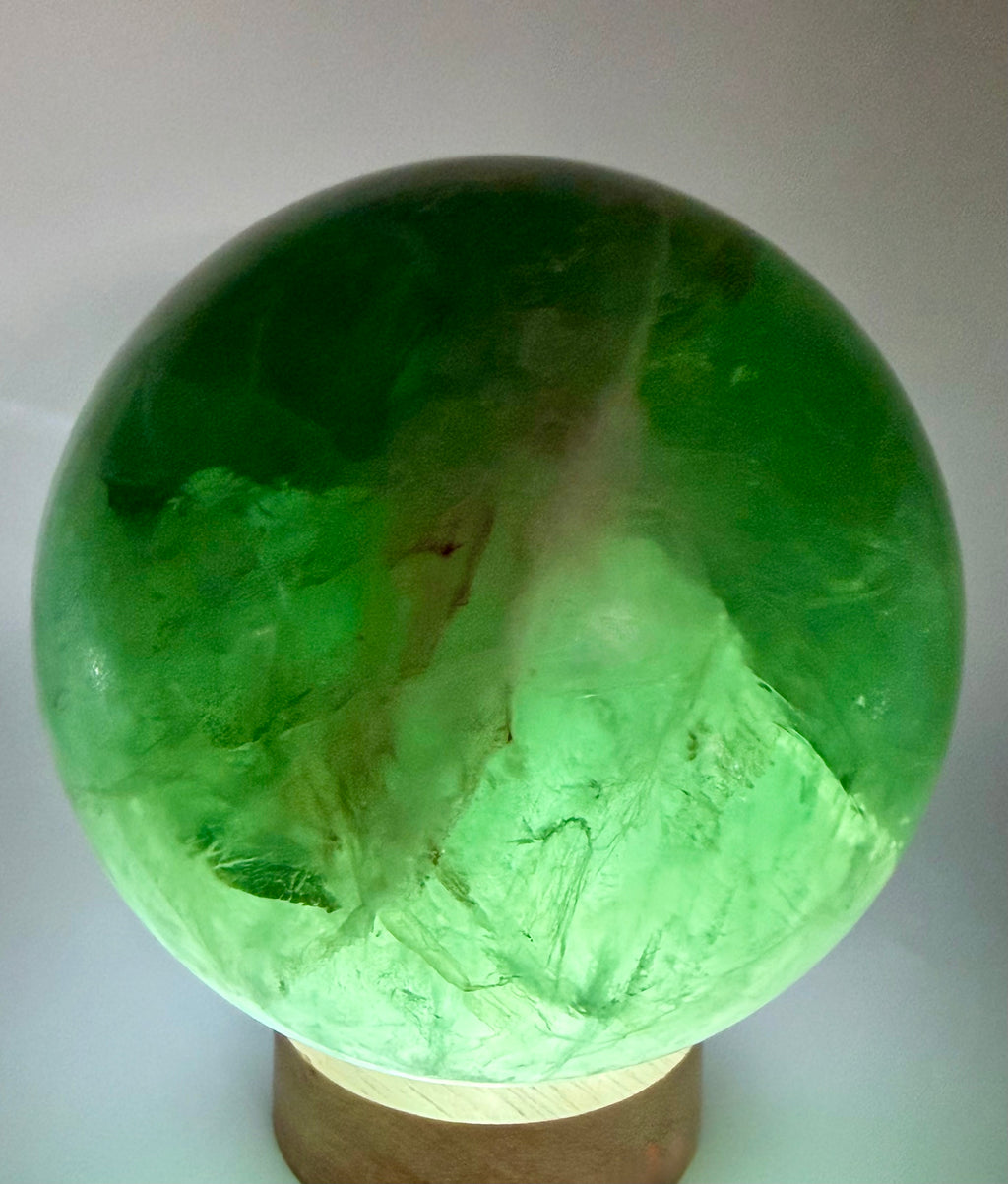 Emerald Reverie | All Natural Green & Purple Fluorite Sphere