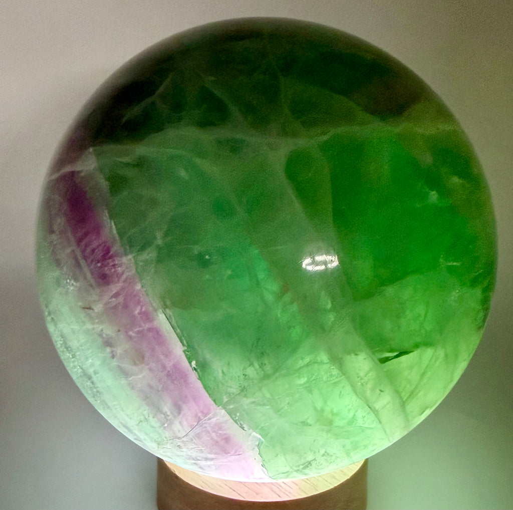 Emerald Reverie | All Natural Green & Purple Fluorite Sphere