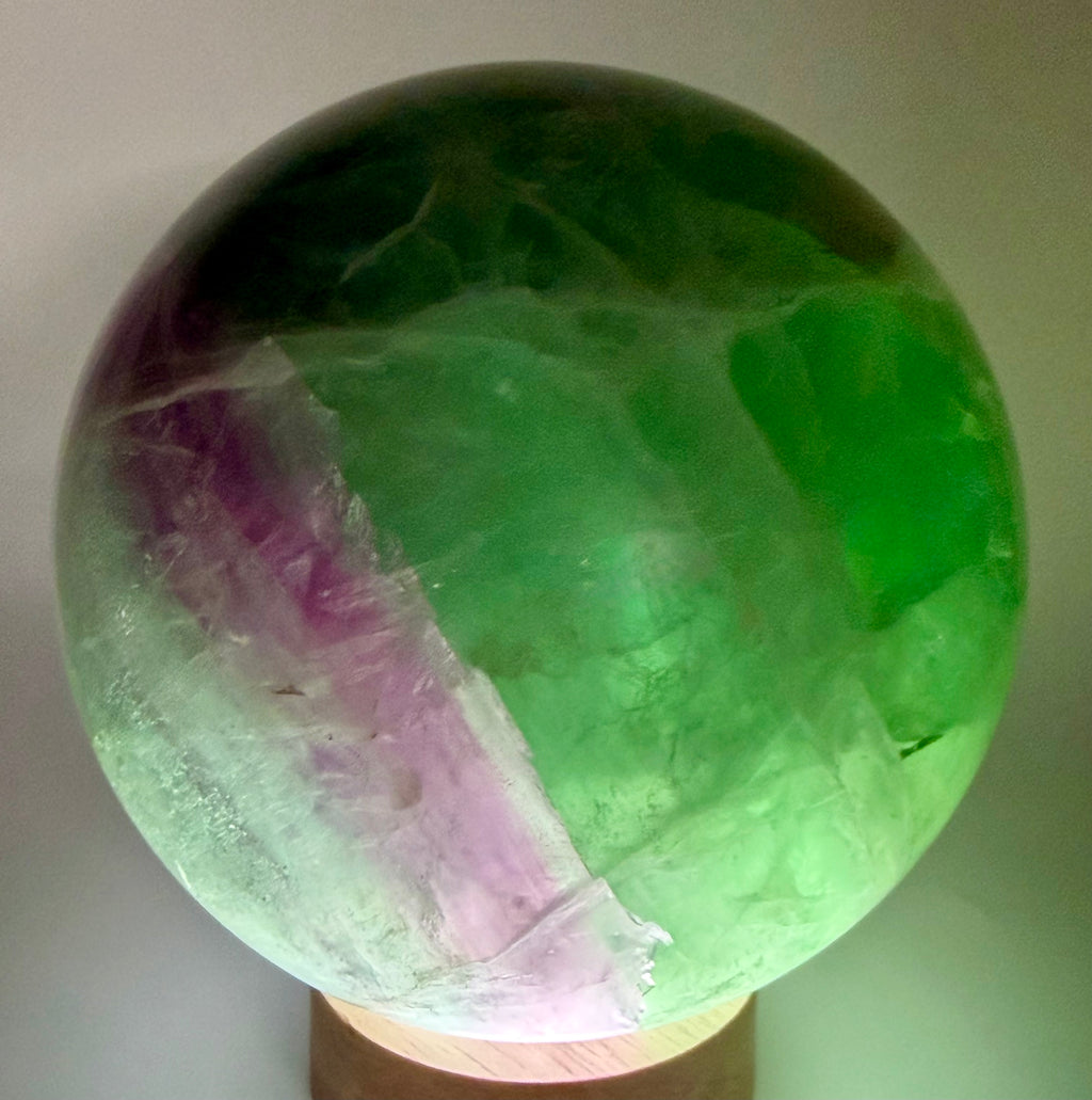 Emerald Reverie | All Natural Green & Purple Fluorite Sphere