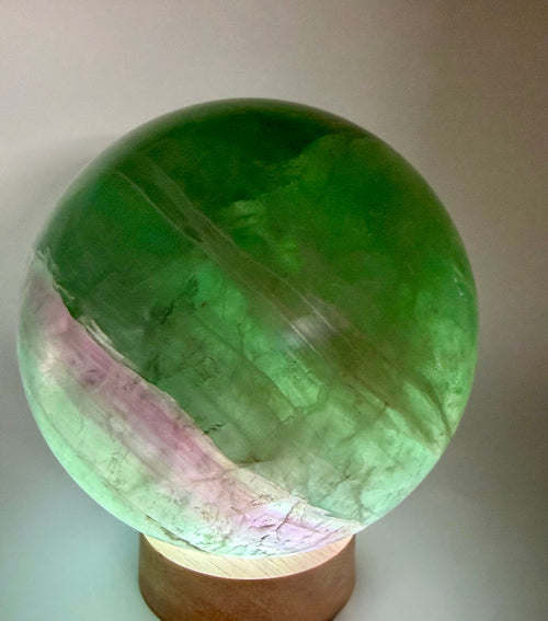 Emerald Reverie | All Natural Green & Purple Fluorite Sphere