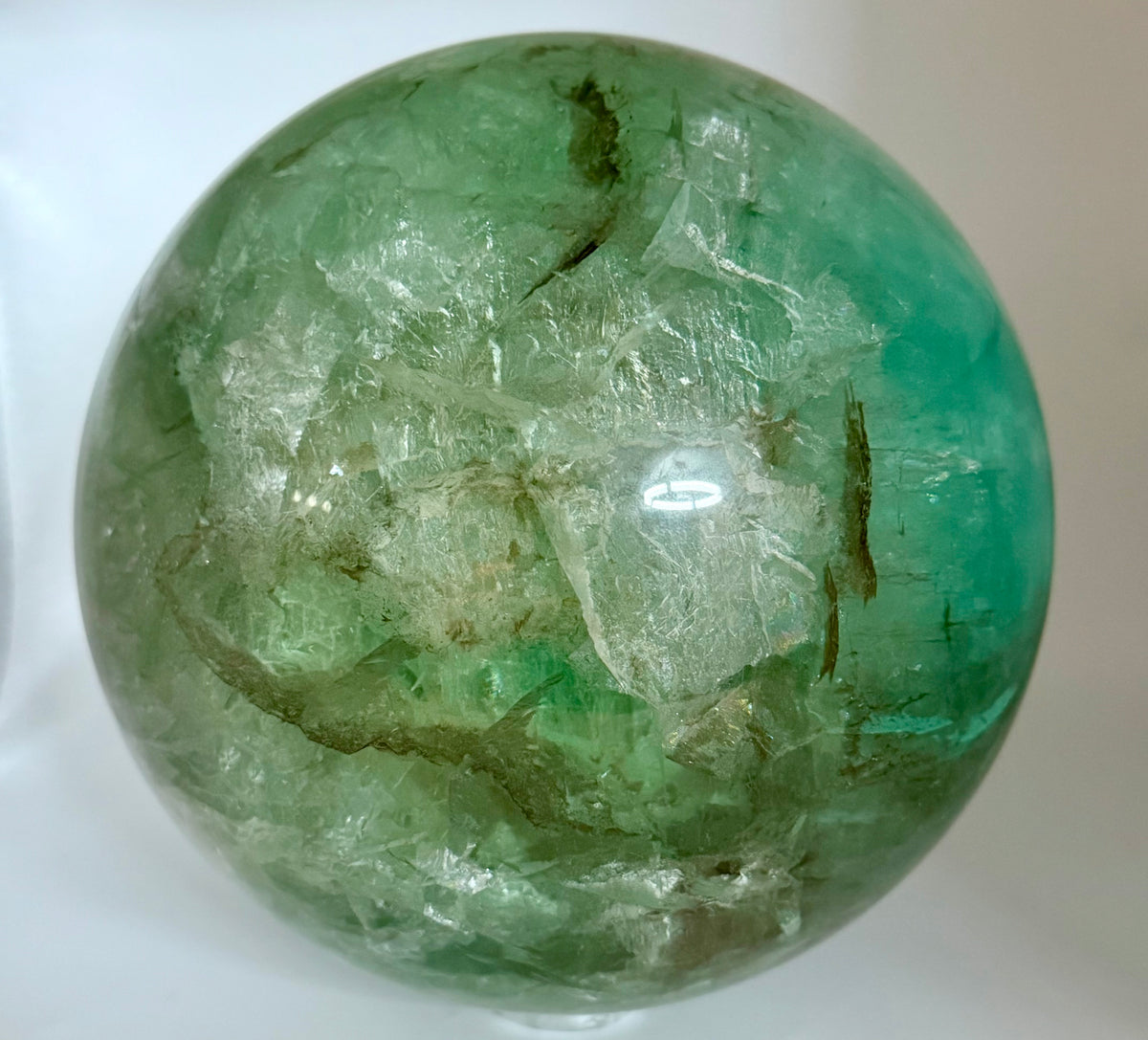 The Emerald Oracle | All Natural Phantom Fluorite Sphere