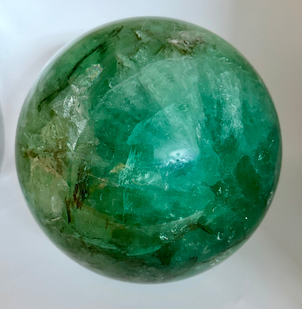 The Emerald Oracle | All Natural Phantom Fluorite Sphere