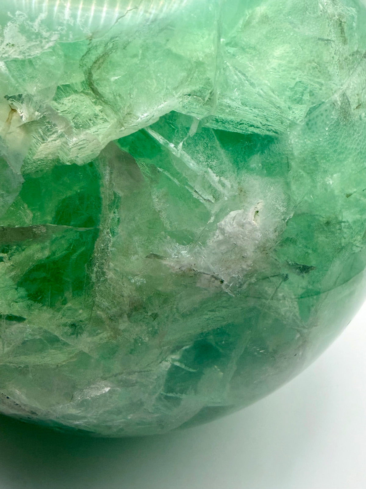 The Emerald Oracle | All Natural Phantom Fluorite Sphere
