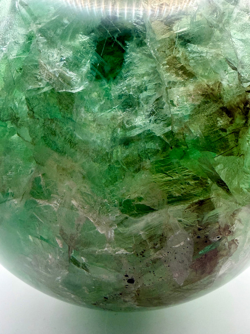 The Emerald Oracle | All Natural Phantom Fluorite Sphere