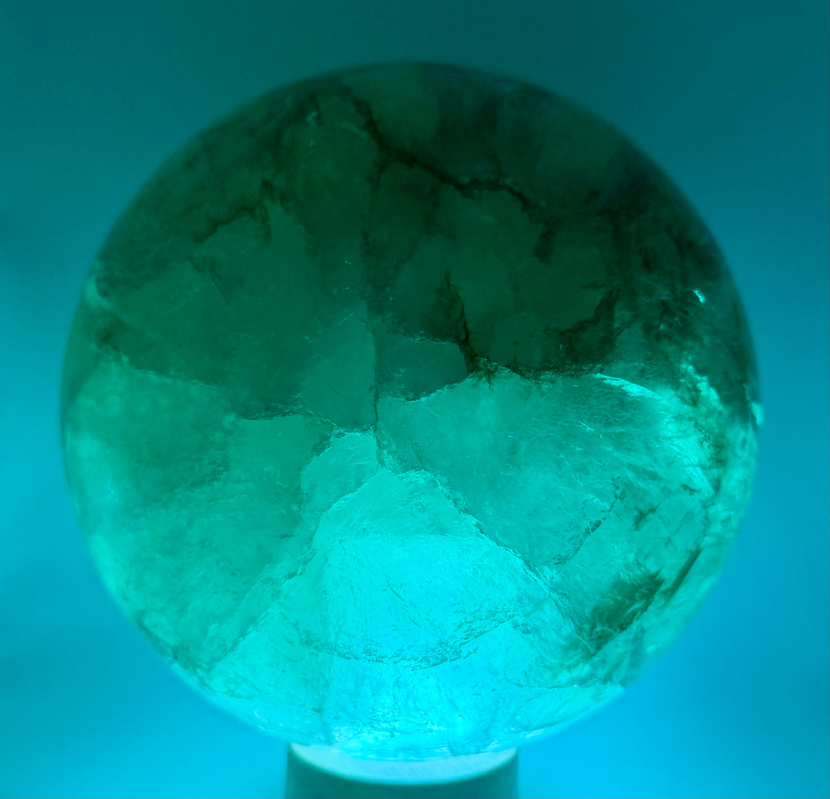 The Emerald Oracle | All Natural Phantom Fluorite Sphere