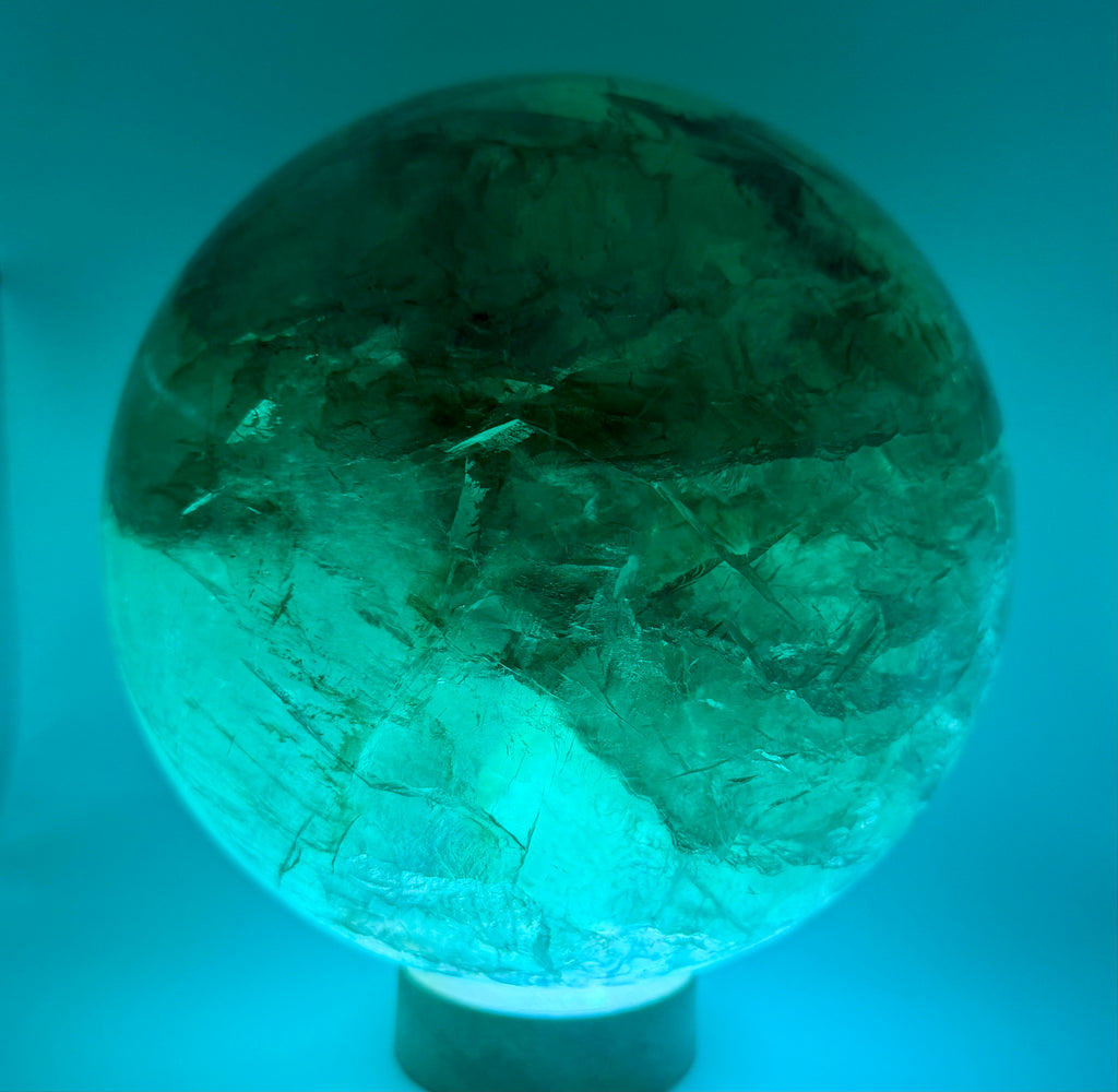 The Emerald Oracle | All Natural Phantom Fluorite Sphere