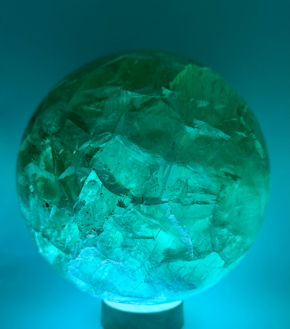 The Emerald Oracle | All Natural Phantom Fluorite Sphere