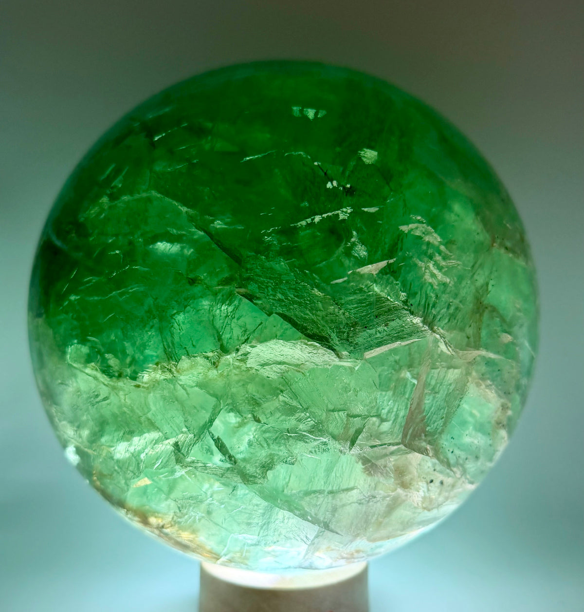 The Emerald Oracle | All Natural Phantom Fluorite Sphere