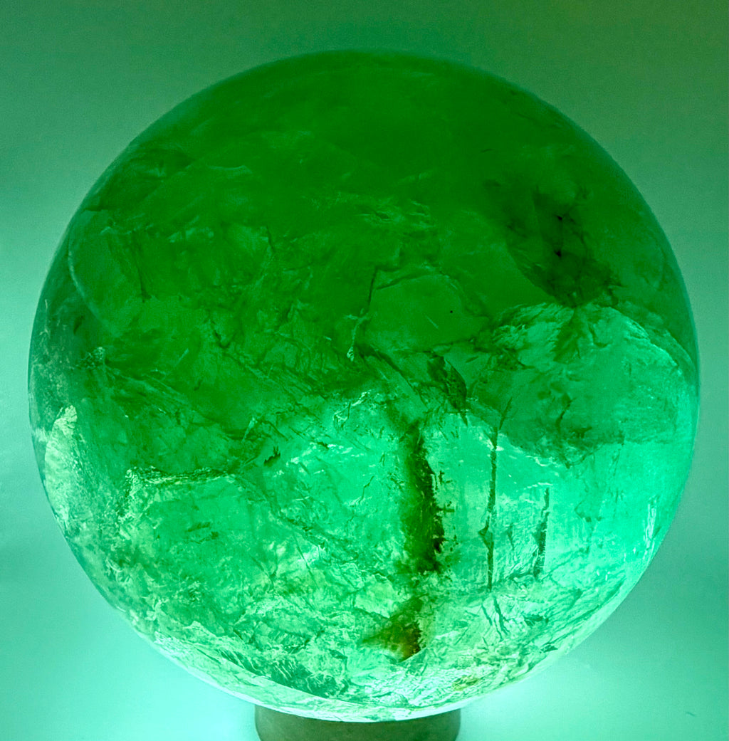 The Emerald Oracle | All Natural Phantom Fluorite Sphere