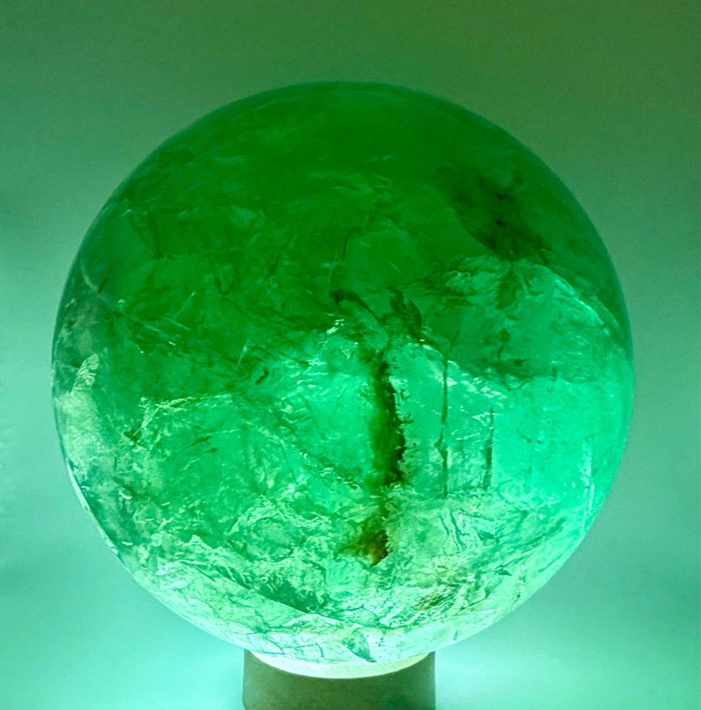 The Emerald Oracle | All Natural Phantom Fluorite Sphere