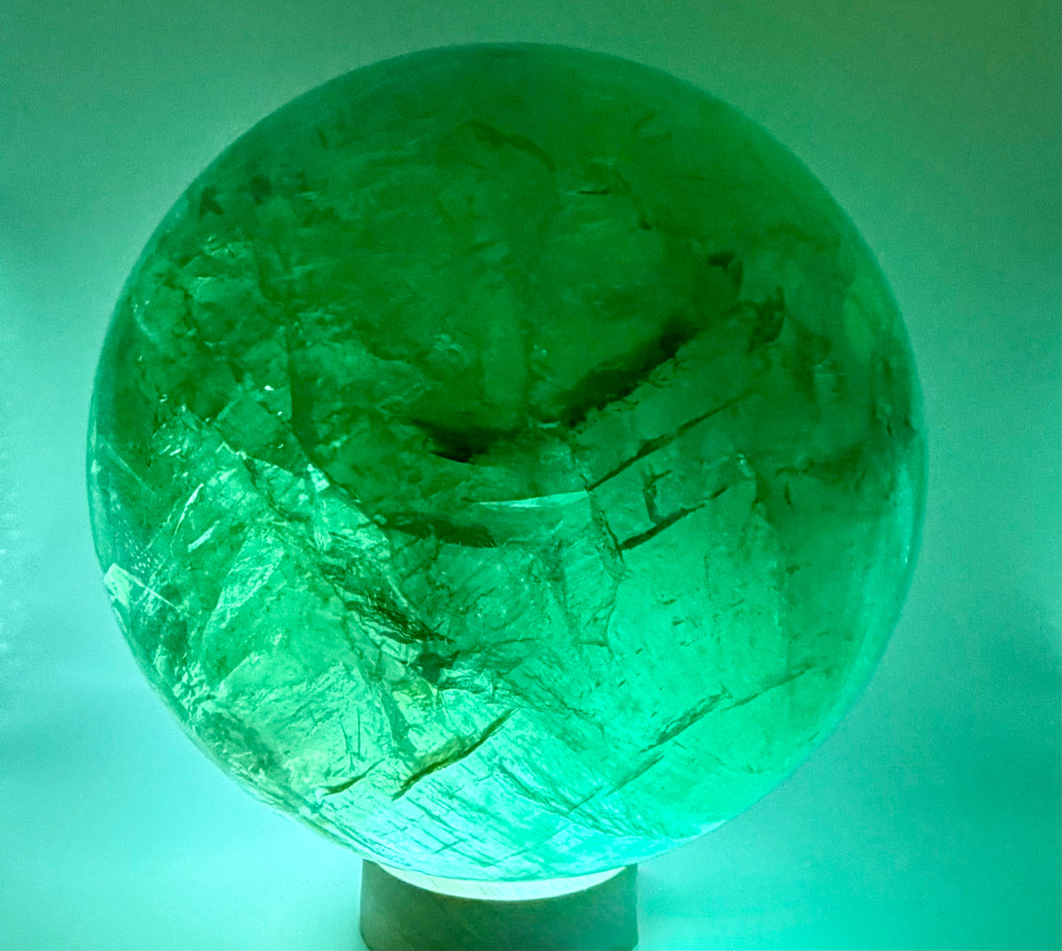 The Emerald Oracle | All Natural Phantom Fluorite Sphere