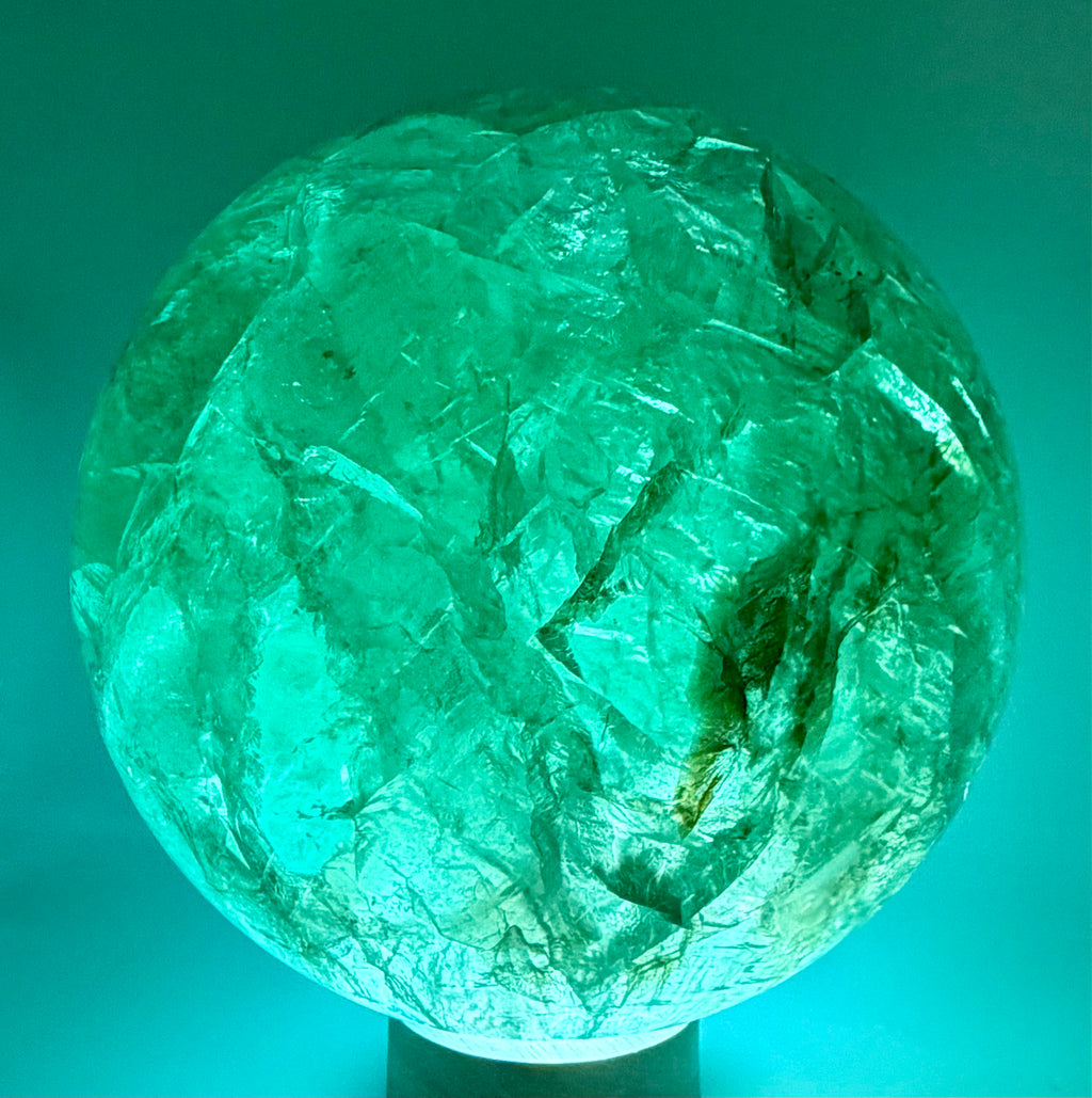 The Emerald Oracle | All Natural Phantom Fluorite Sphere