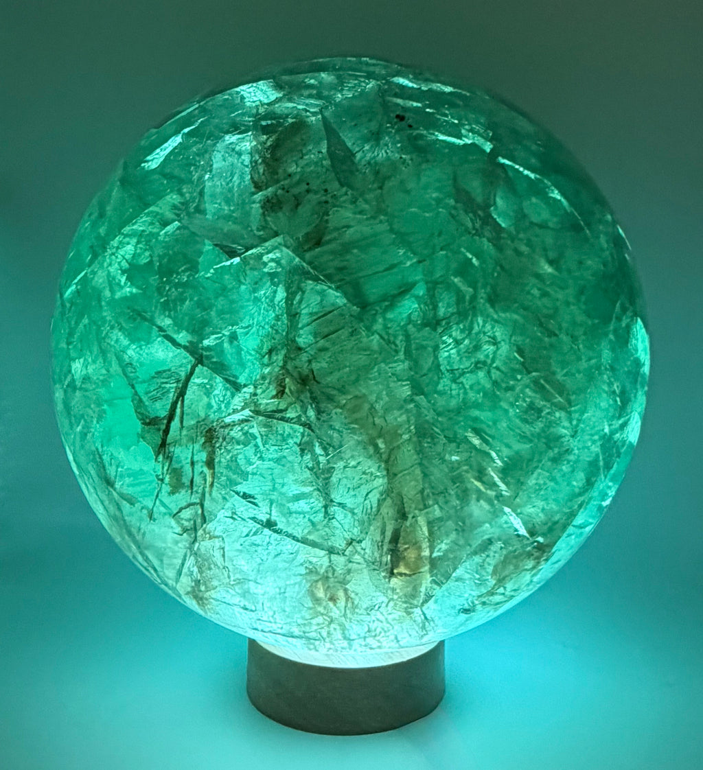 The Emerald Oracle | All Natural Phantom Fluorite Sphere