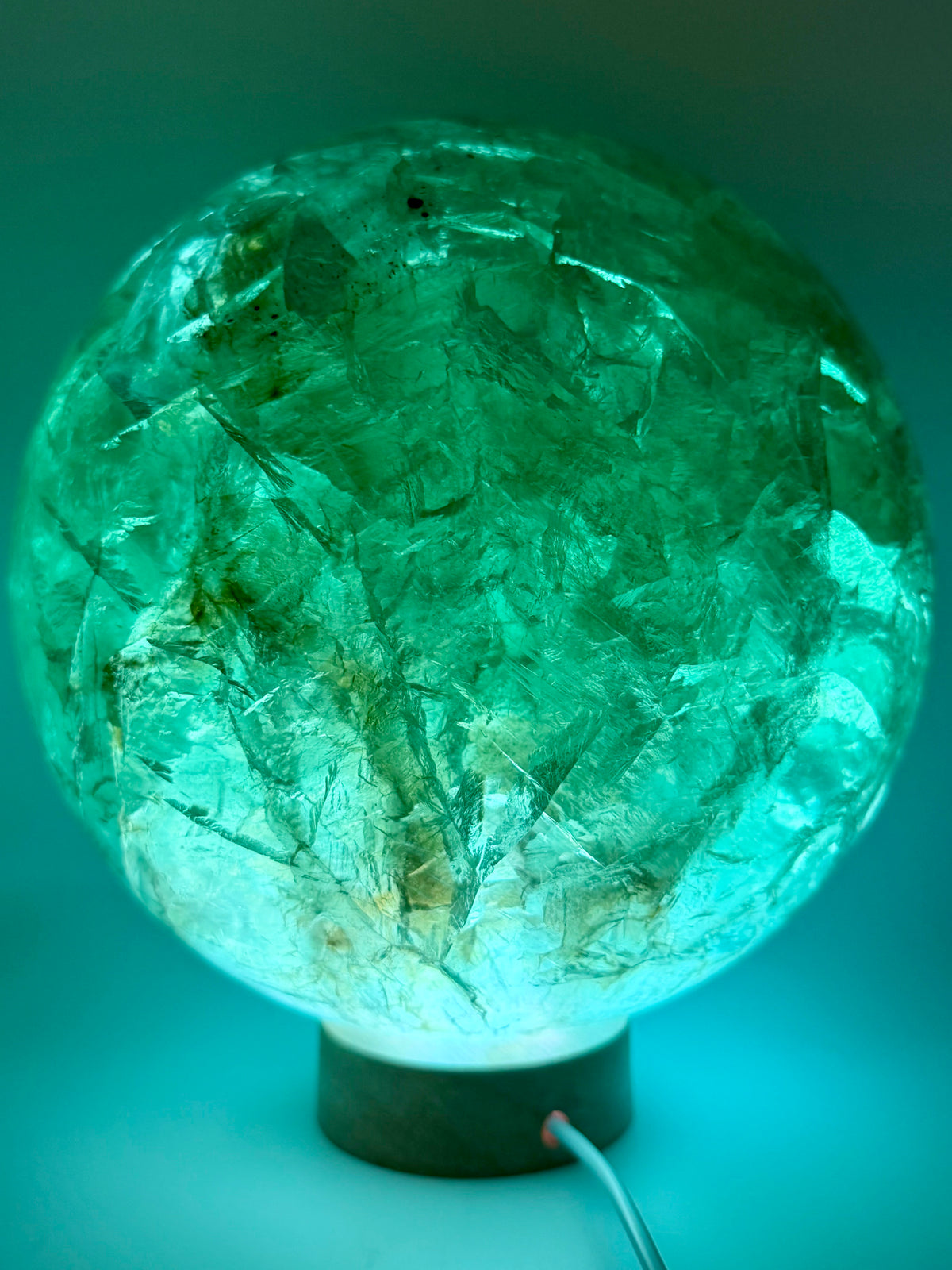 The Emerald Oracle | All Natural Phantom Fluorite Sphere