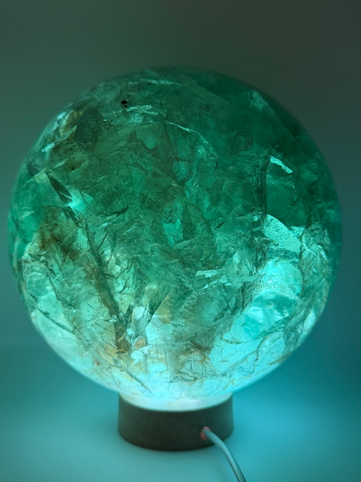 The Emerald Oracle | All Natural Phantom Fluorite Sphere