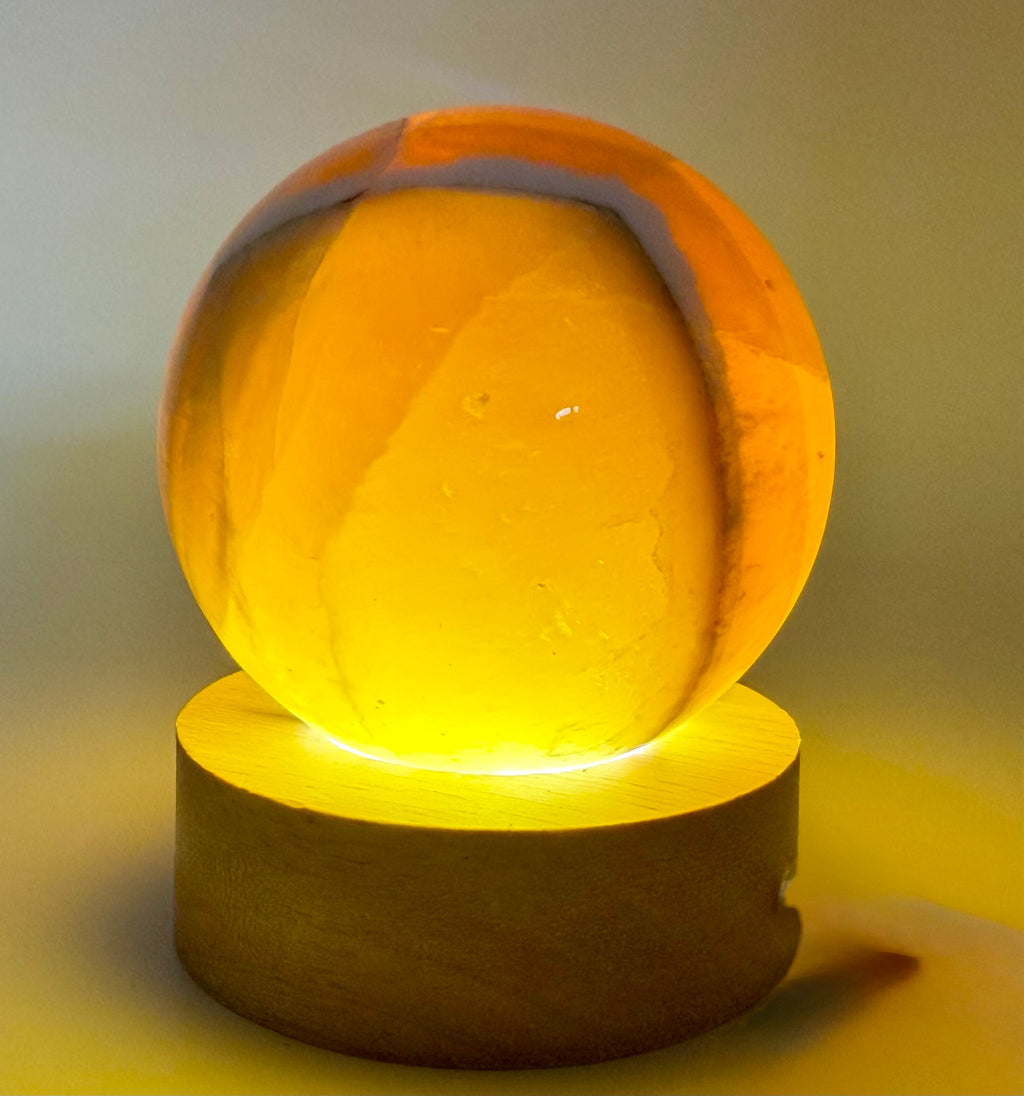 Golden Alchemy | All-Natural Honey Calcite Tower &amp; Sphere Crystal Bundle