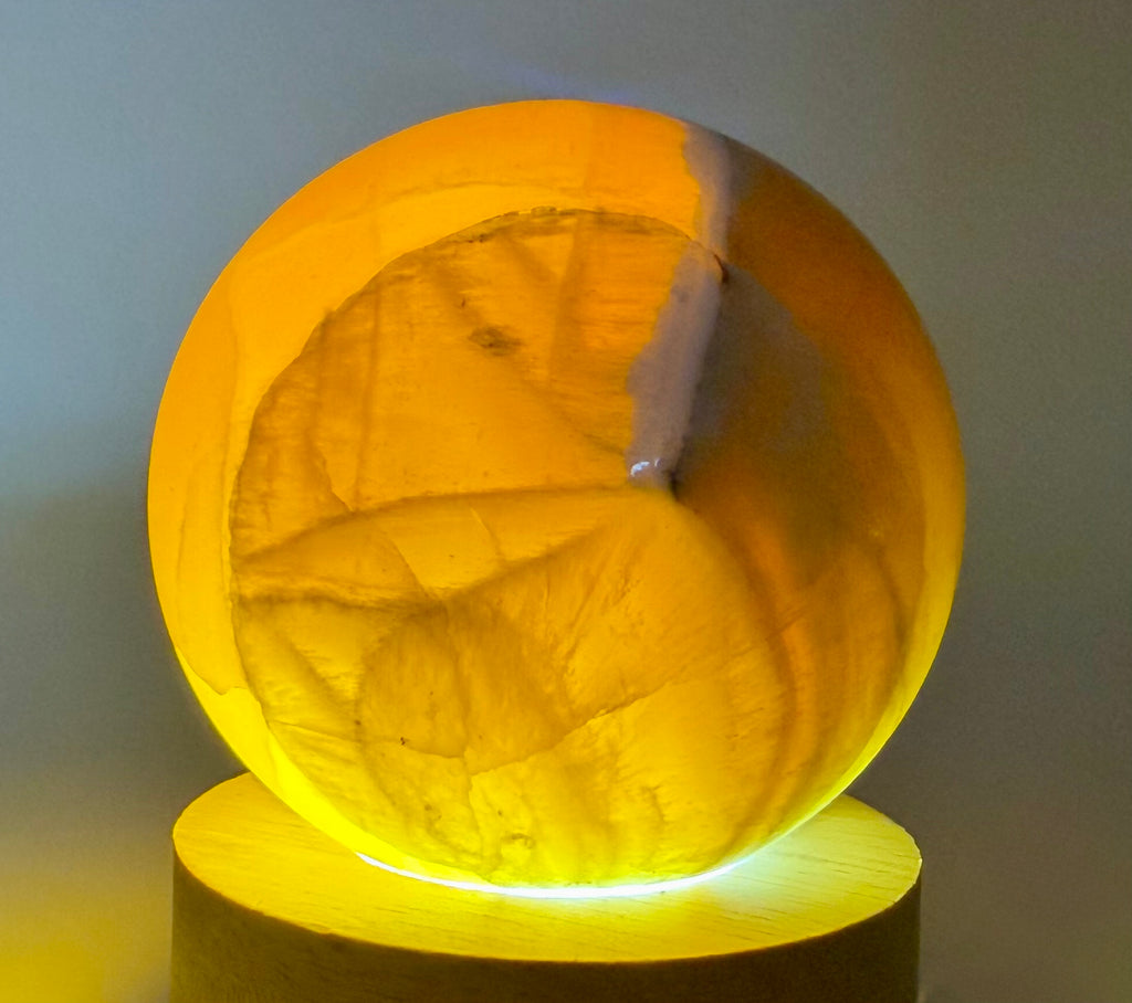 Golden Alchemy | All-Natural Honey Calcite Tower &amp; Sphere Crystal Bundle