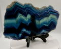 Rare Black Rose Fluorite Slab – 0.458 kg, Natural Blue & Green Banding, One-of-a-Kind